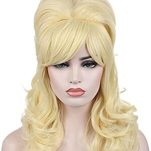 Costume Blonde Beehive Wig for Dolly Parton or femmebot costume.
